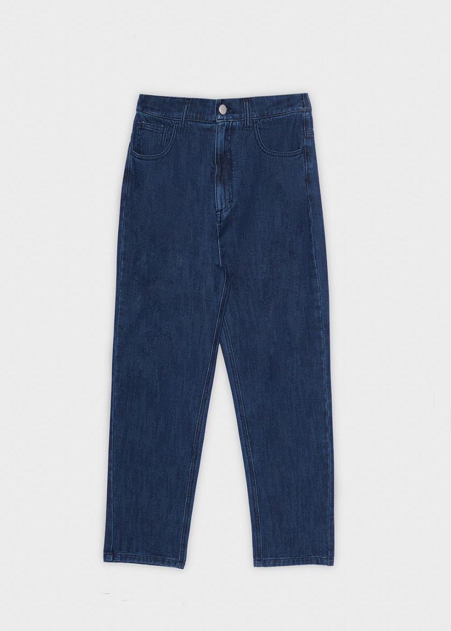 Biancalancia - PANTALONI BOY FIT IN DENIM CON ELASTICO IN VITA, BLU - immagine 3