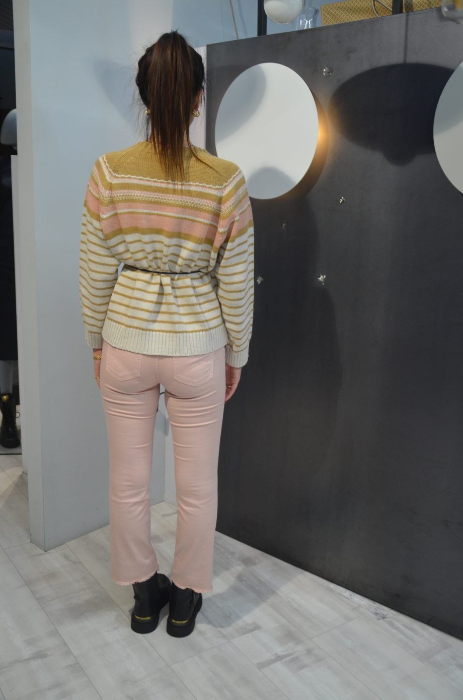 CORTE DEI GONZAGA- MAGLIONE A RIGHE BURRO E CAMMELLO - immagine 2