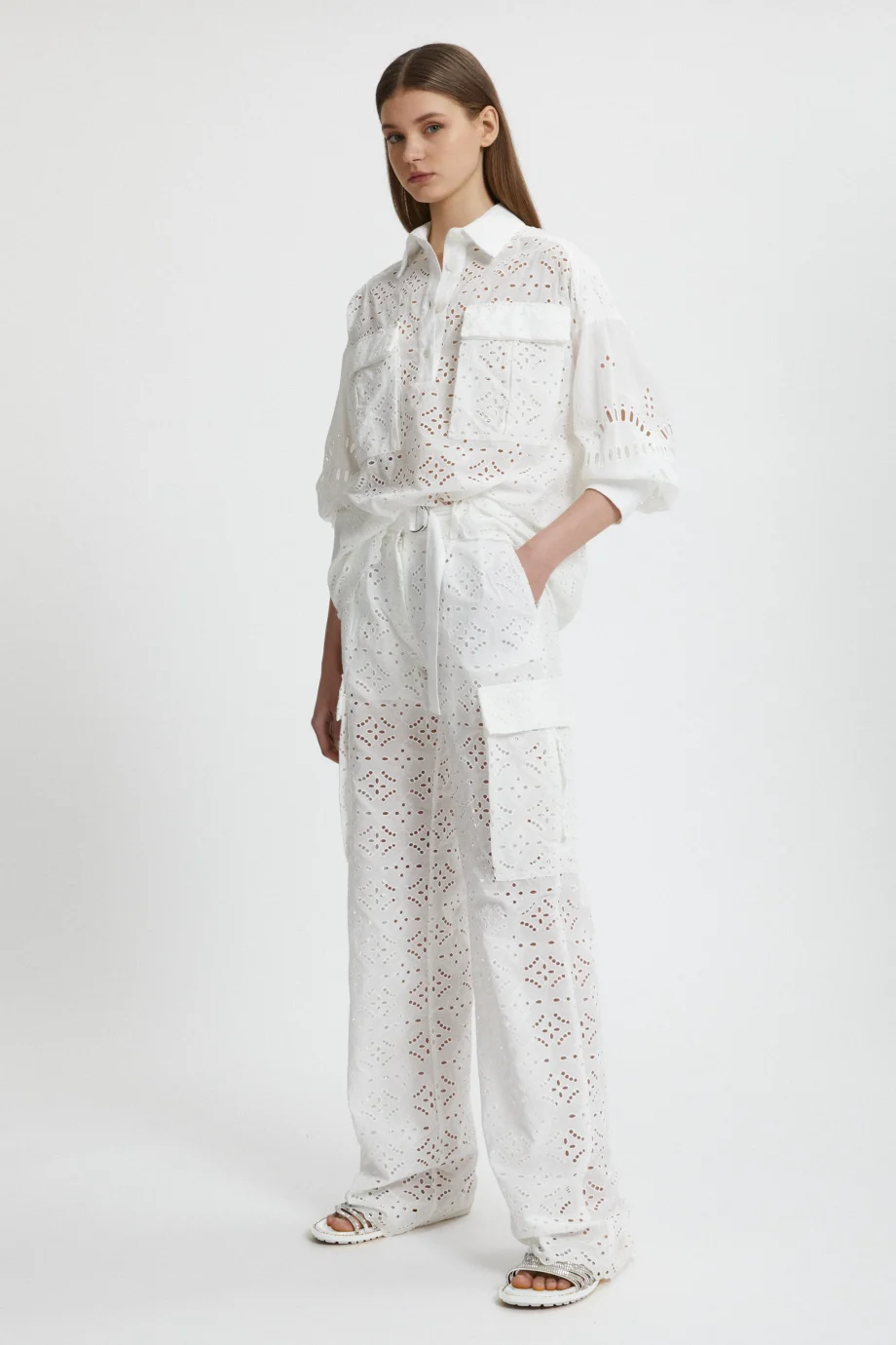 ERMANNO SCERVINO - PANTALONE CARGO IN SAN GALLO