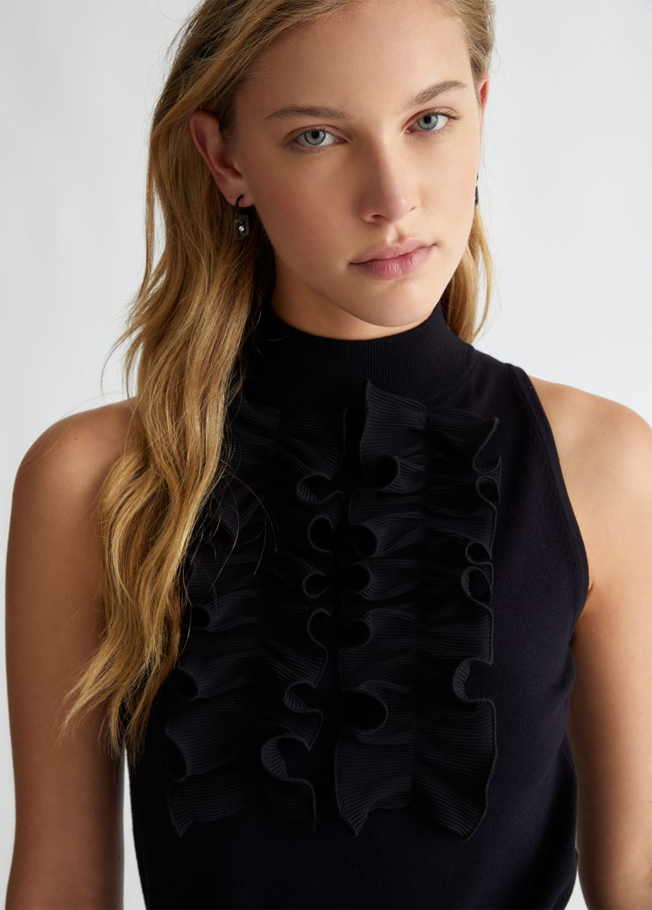 LIU JO - Top in maglia con rouches - immagine 2