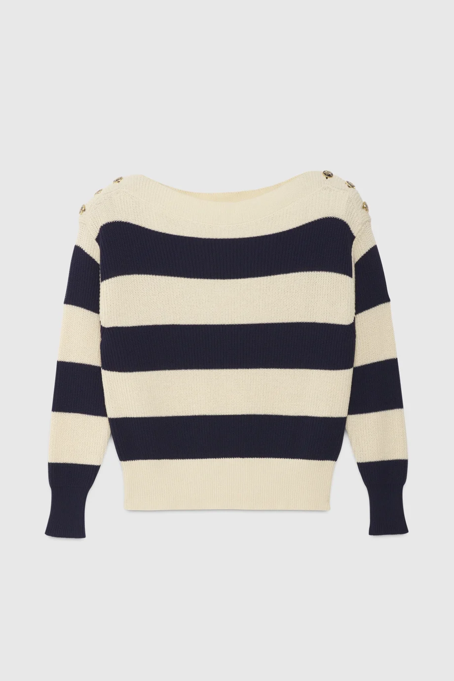ERMANNO SCERVINO - MAGLIA MARINIÈRE A COSTE CON BOTTONI ALLE SPALLE - immagine 2