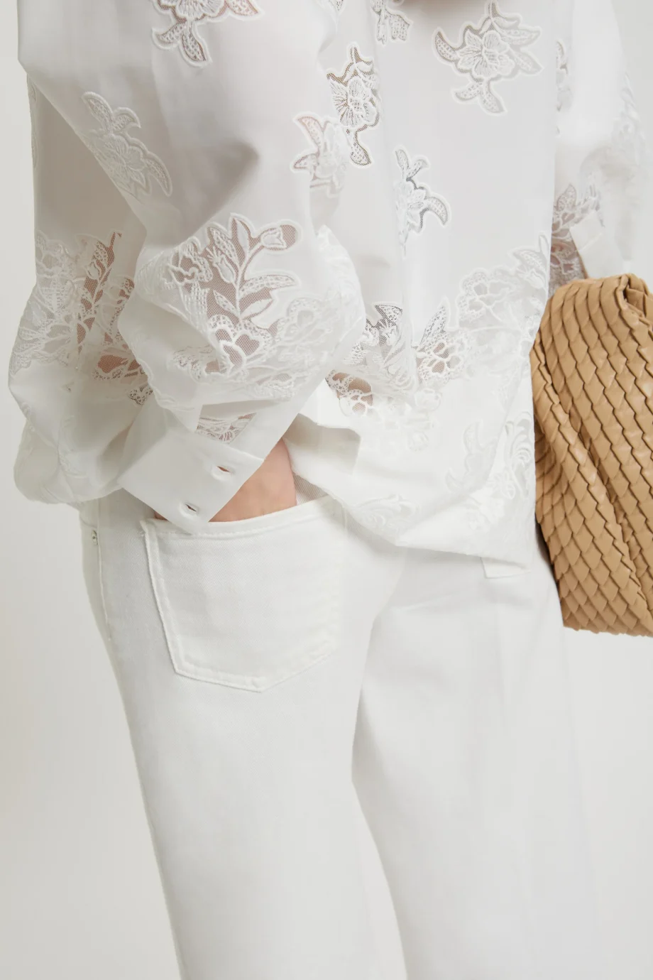 ERMANNO SCERVINO - PANTALONI IN DENIM BIANCO - immagine 5