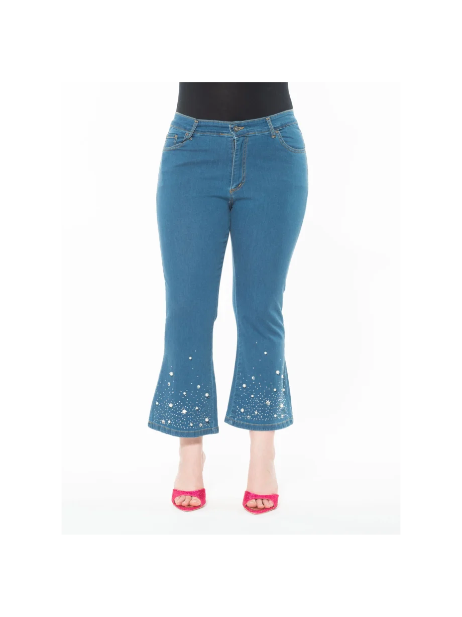 Sophia - Jeans Trombetta strass - immagine 2