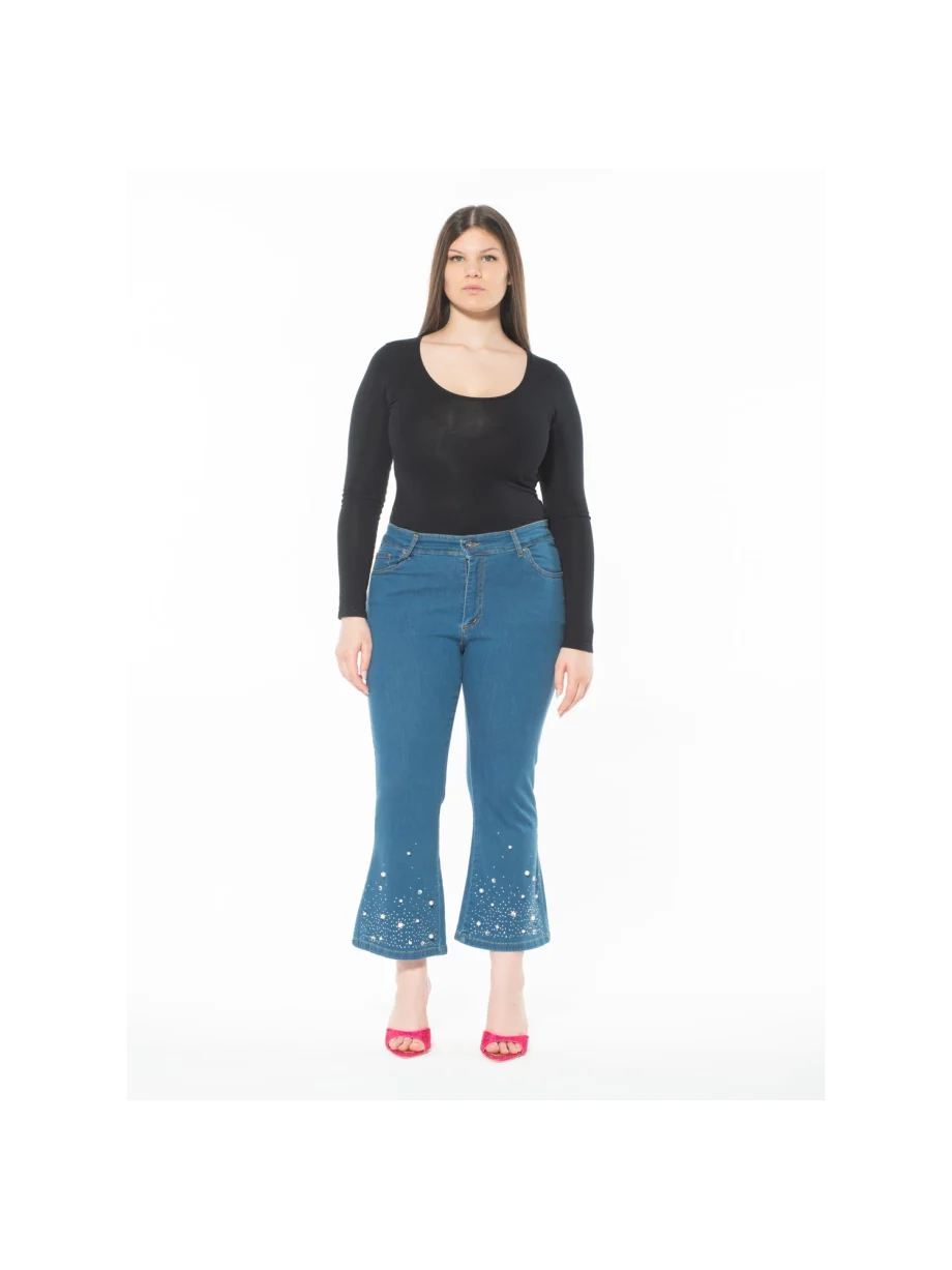 Sophia - Jeans Trombetta strass