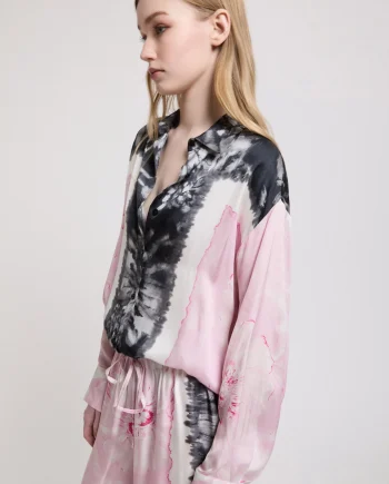 ERMANNO SCERVINO - CAMICIA IN RASO STAMPATO EFFETTO TIE&DYE