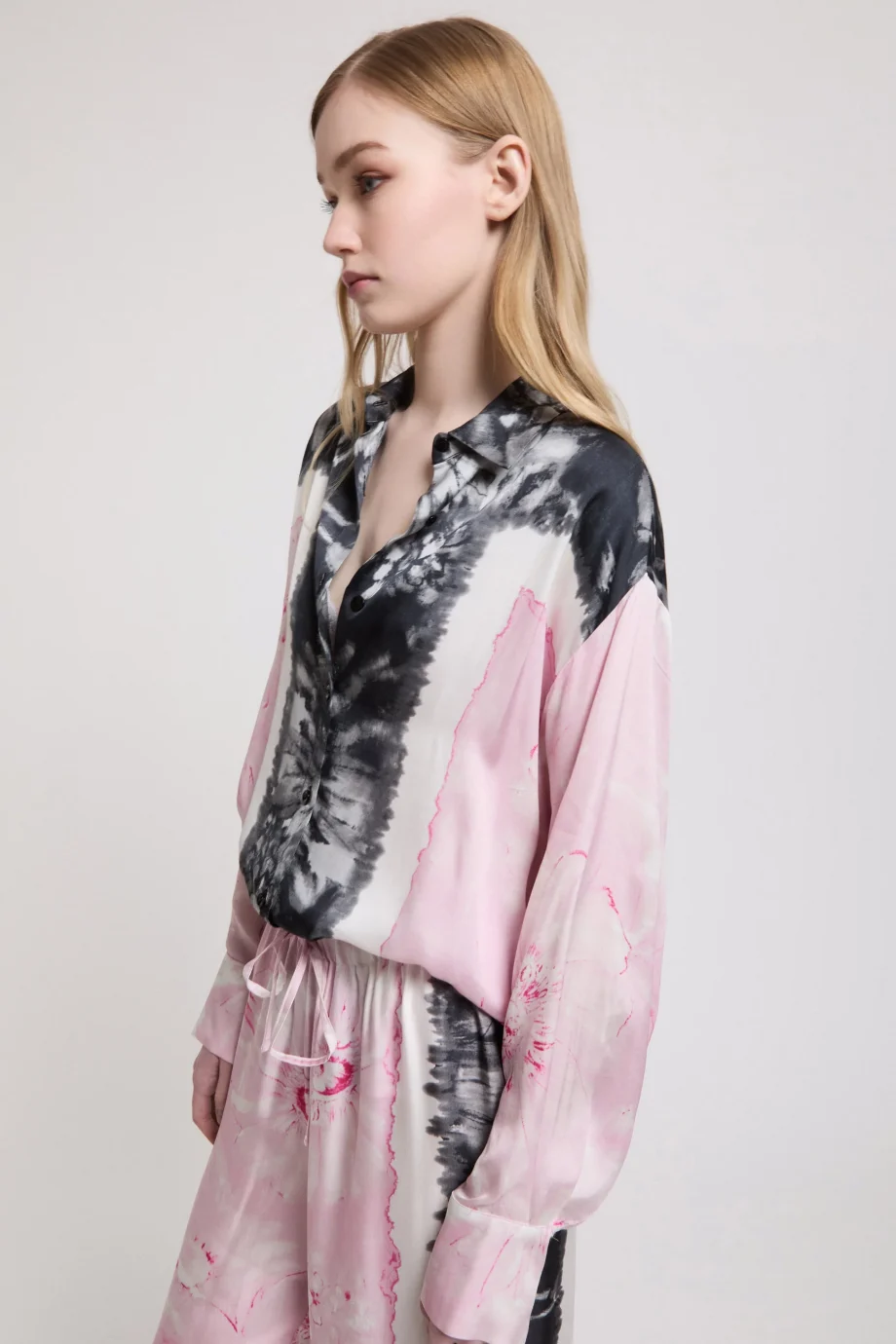 ERMANNO SCERVINO - CAMICIA IN RASO STAMPATO EFFETTO TIE&DYE