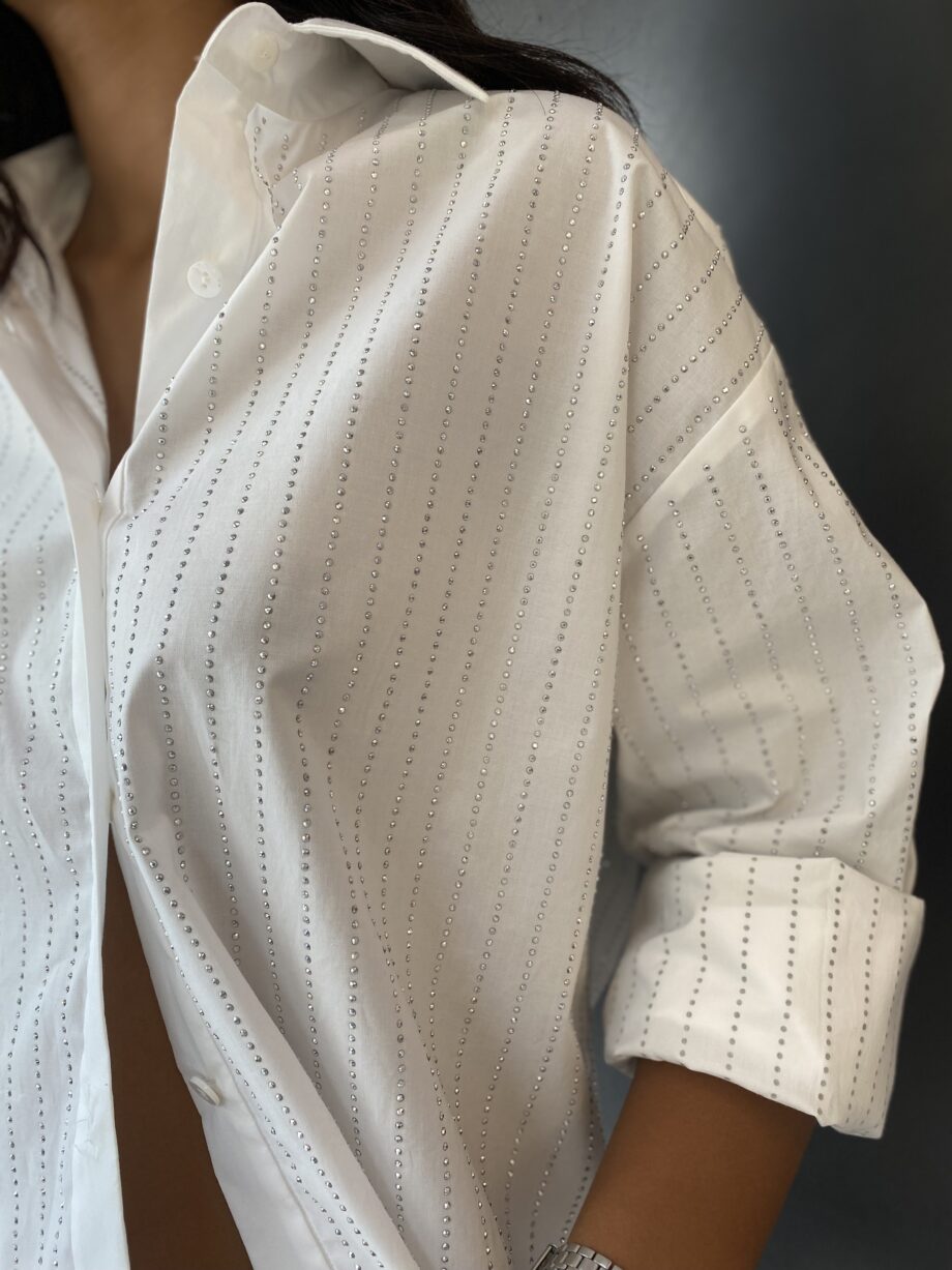 ERMANNO SCERVINO - Camicia Bianca con strass all over - immagine 2