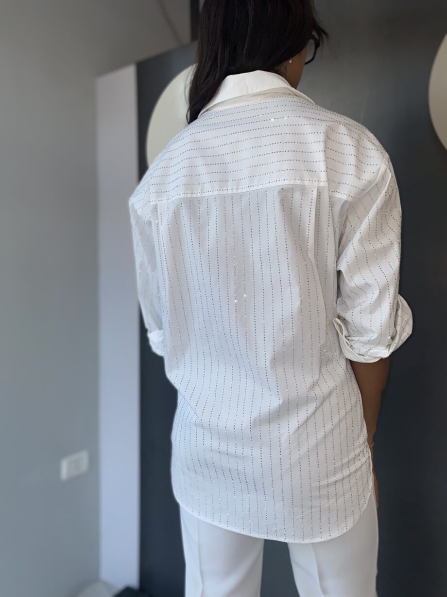 ERMANNO SCERVINO - Camicia Bianca con strass all over - immagine 3