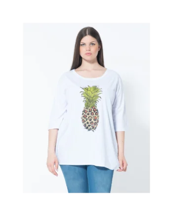 Sophia - T-shirt Over cotone stampa