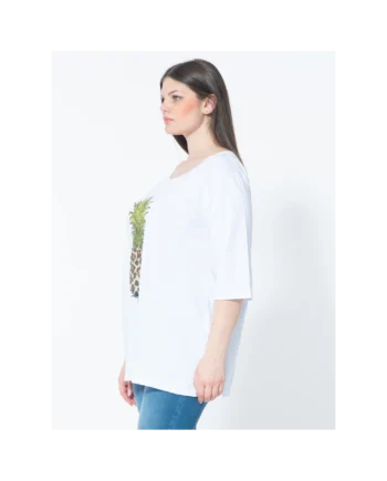 Sophia - T-shirt Over cotone stampa