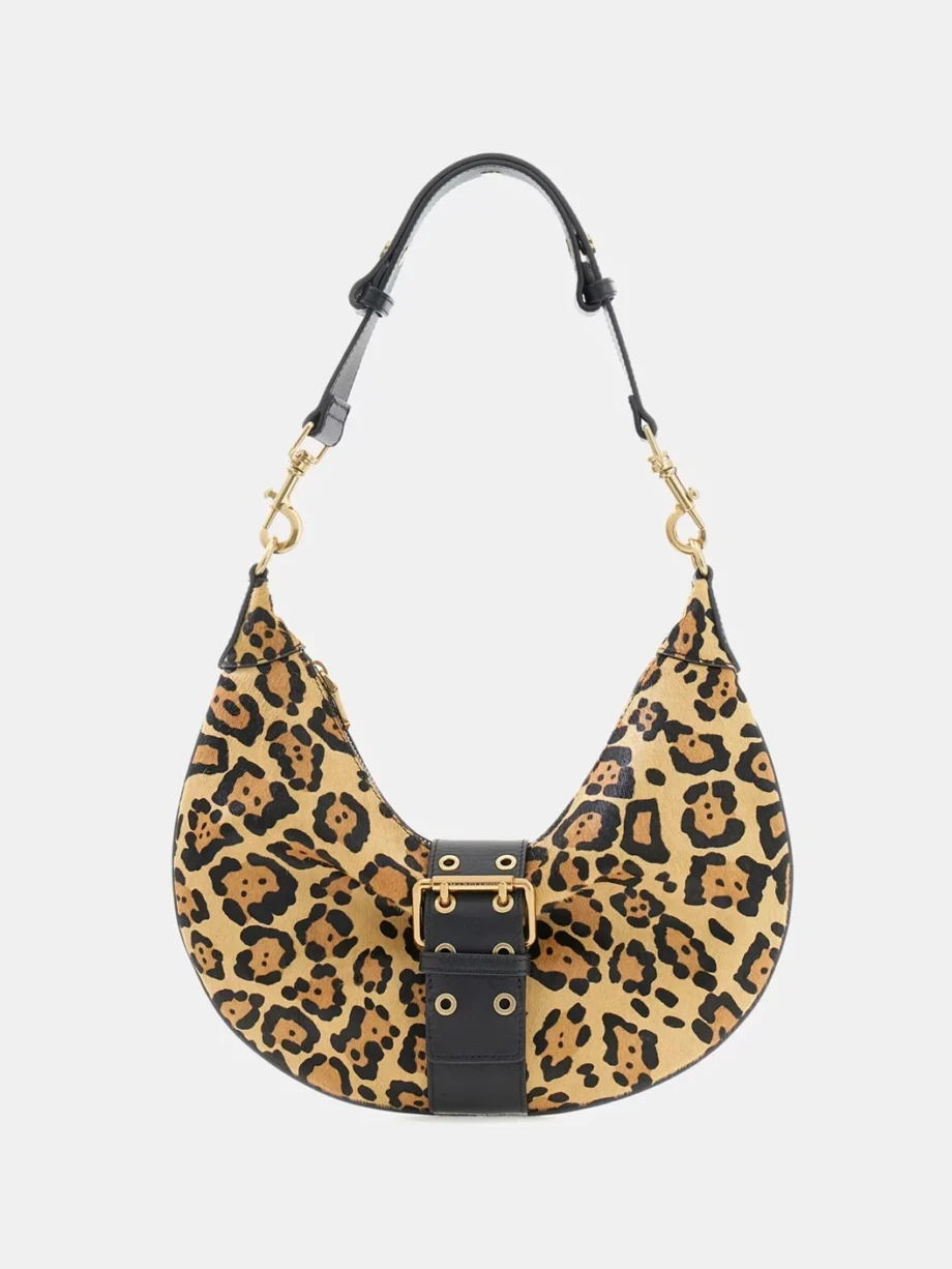 MARCIANO - borsa mezzaluna a spalla animalier
