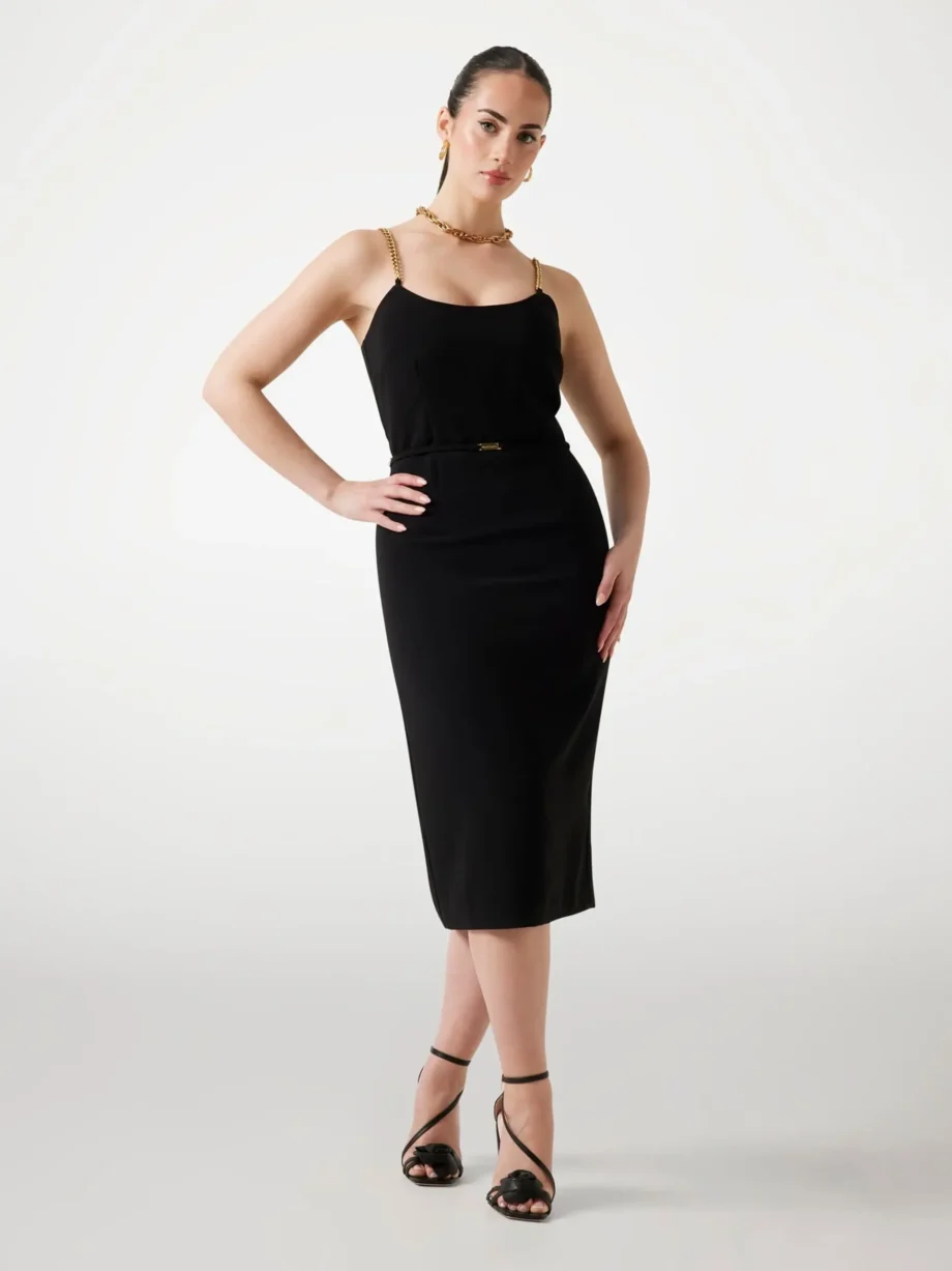 MARCIANO - Vestito spalline gioiello midi