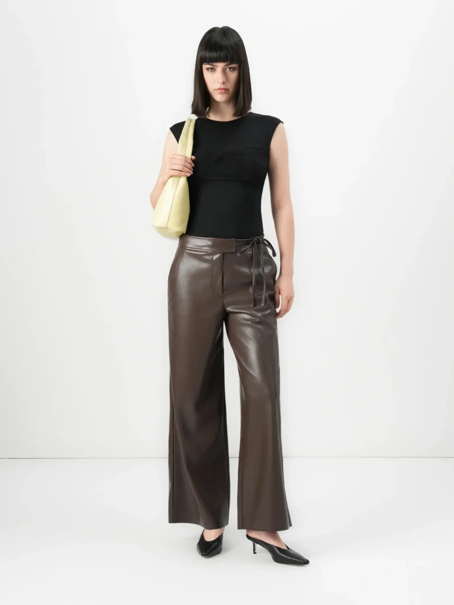 MARCIANO - Pantalone wide leg in ecopelle