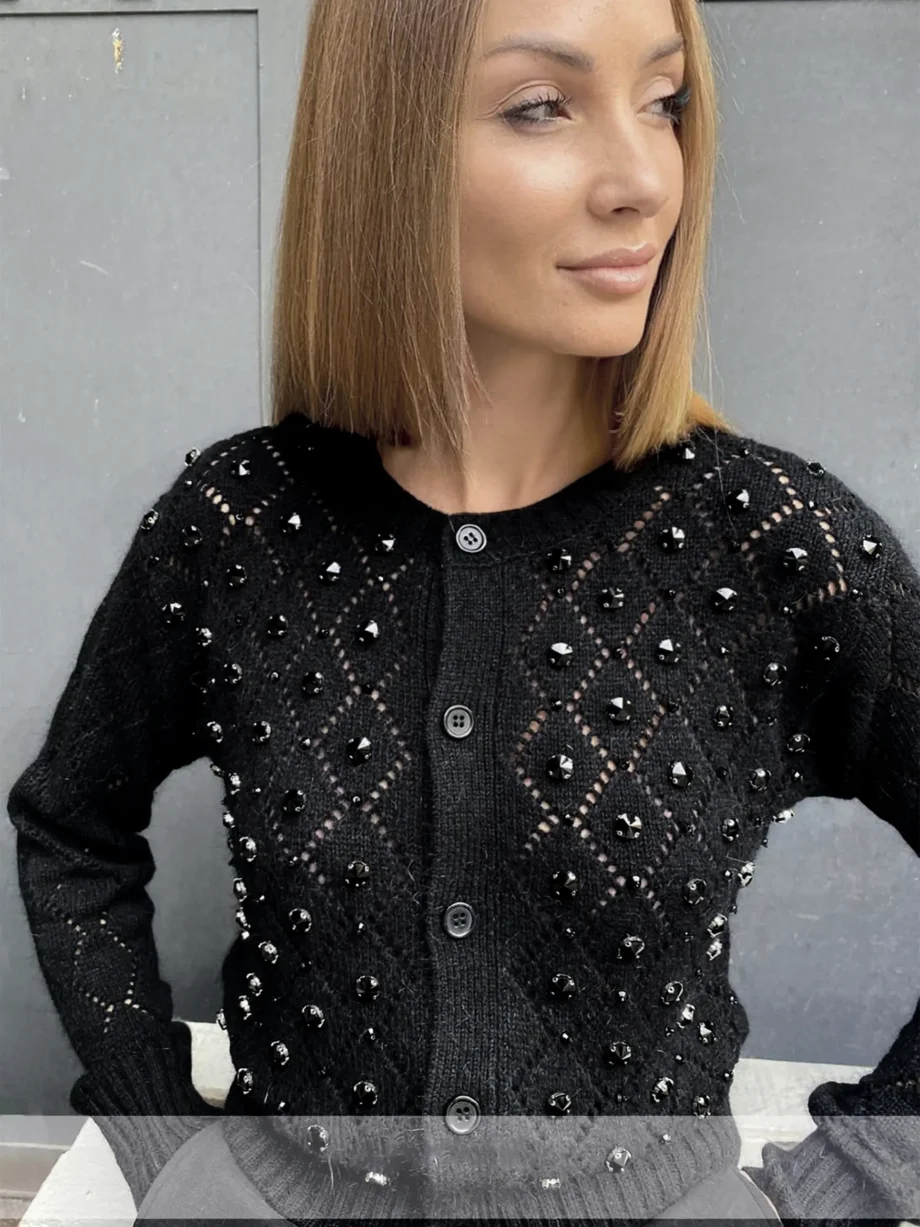 LUCKYLU - Cardigan con decorazioni