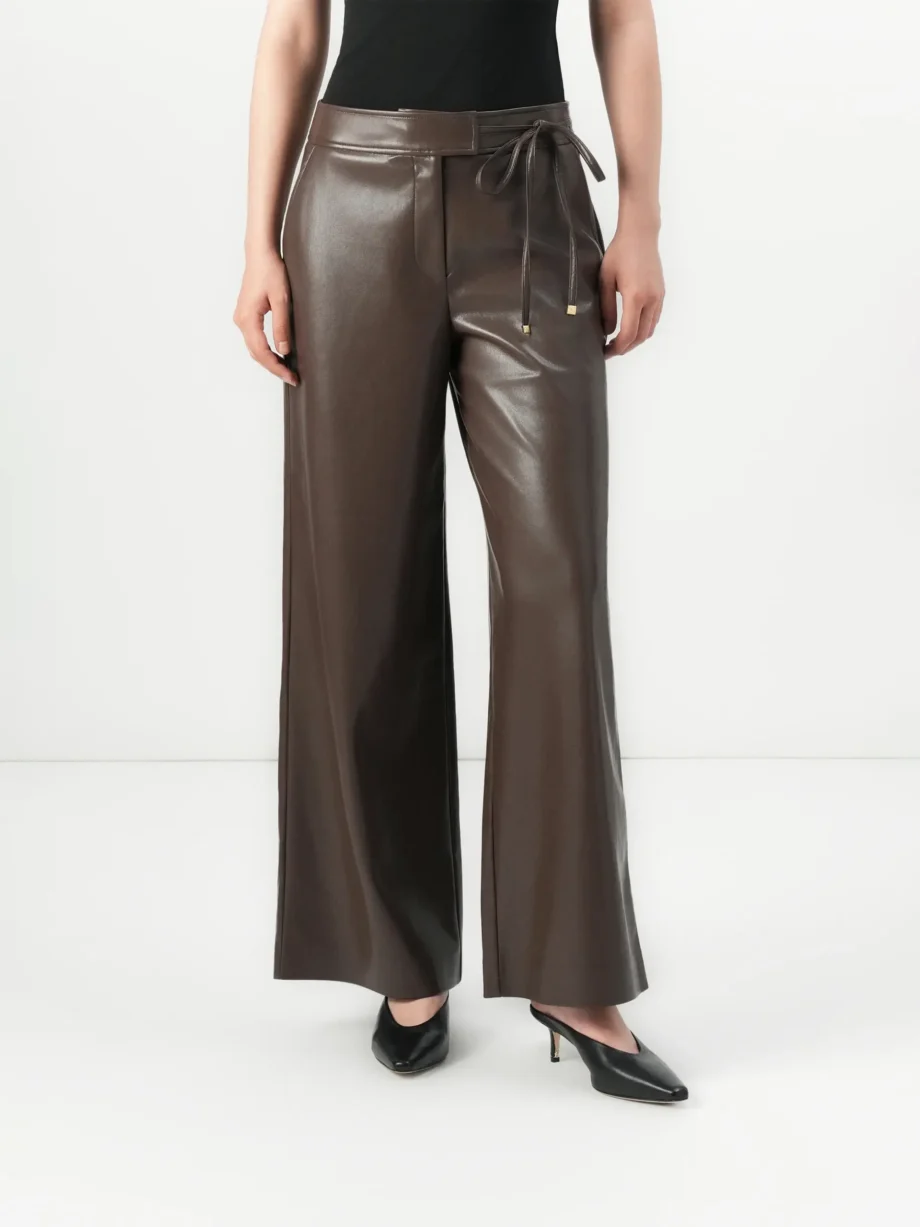 MARCIANO - Pantalone wide leg in ecopelle - immagine 3