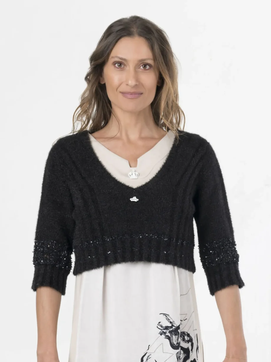 ELISA CAVALETTI - Cardigan corto nero - immagine 3