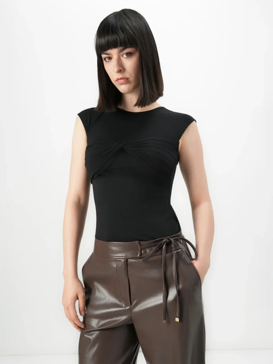 MARCIANO - Pantalone wide leg in ecopelle - immagine 4