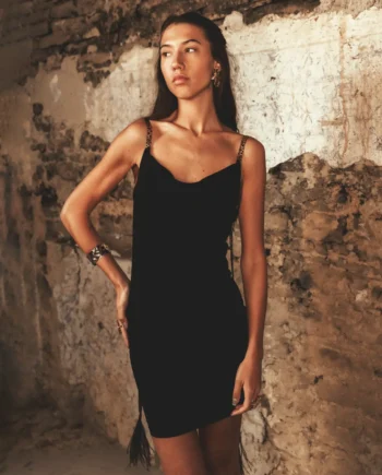 NOELL MAGGINI - Abito in viscosa mano fredda con spalline stampa Leopardata