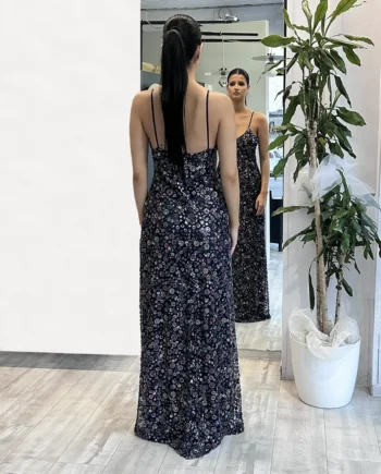 NOELL MAGGINI - Abito ricamato con pietre di vetro