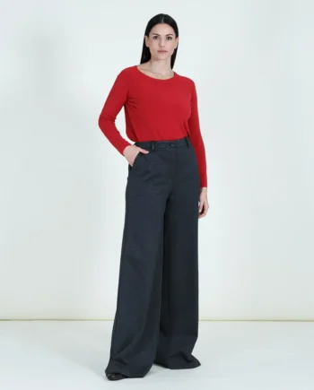 Mirella Matteini - Pantalone a palazzo grigio antracite