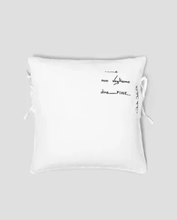 DANIELA DALLAVALLE - FEDERA IN LINO LEGGERO CON FRASE DECORATIVA