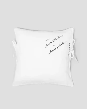 DANIELA DALLAVALLE - FEDERA IN LINO LEGGERO CON FRASE DECORATIVA