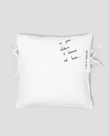 DANIELA DALLAVALLE - FEDERA IN LINO LEGGERO CON FRASE DECORATIVA