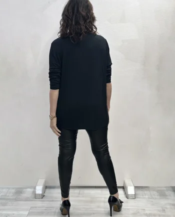 Sophia - Maglia girocollo con decorazioni argento