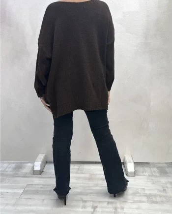 Sophia - Maglia con decorazione in tulle moro