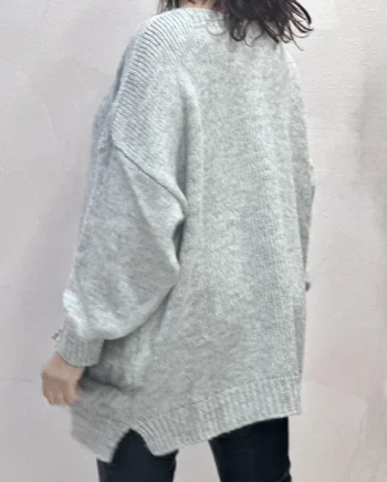 Sophia - Maglia con decorazione in grigio perla