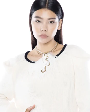 DANIELA DALLAVALLE - Collana bianca con piume