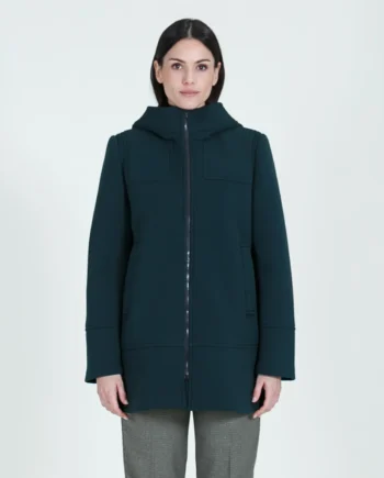 Mirella Matteini - Cappotto verde bosco con zip