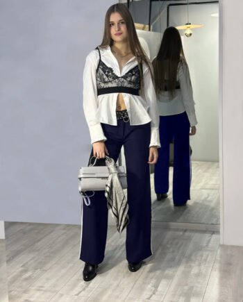 ERMANNO SCERVINO - Pantalone sartoriale a zampa blu