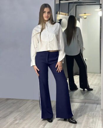ERMANNO SCERVINO - Pantalone sartoriale a zampa blu