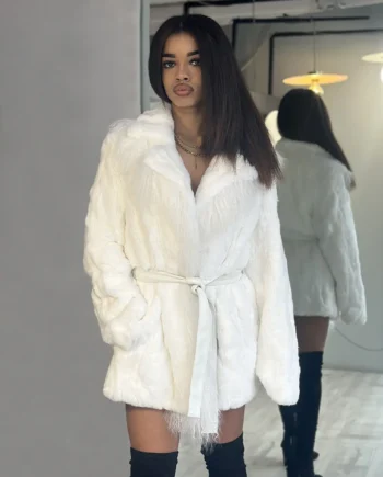 P&T - Pelliccia con cintura in vita