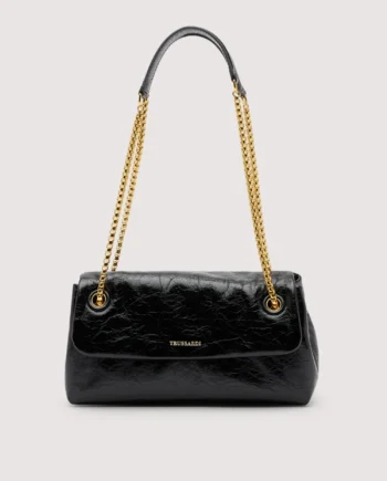 Trussardi - Borsa a tracolla Orbita mini con catena in pelle cracklé