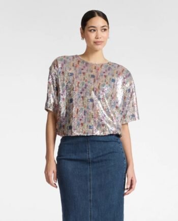 ELENA MIRÒ - Top over in paillettes