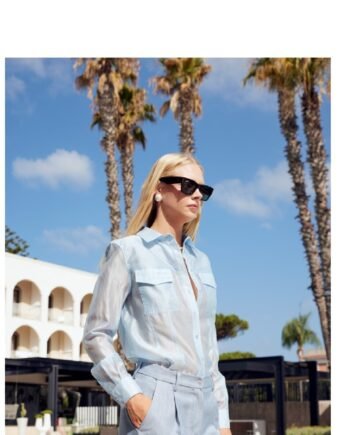 Fly Girl - CAMICIA AVVITATA CON TASCHINI COLOR MORO