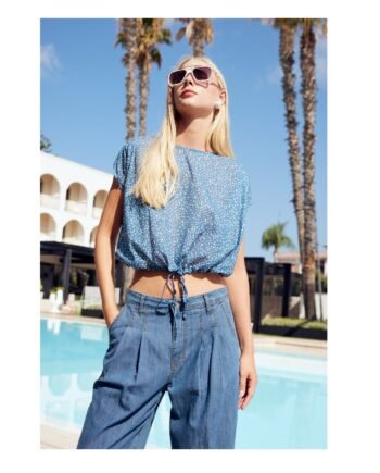 Fly Girl - BLUSA CON ARRICCIO SPALLE E COULISSE VITA