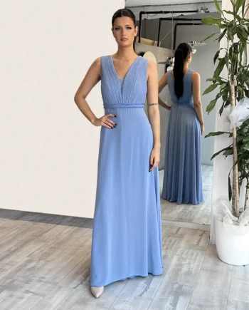 Sologioie - Abito lungo con corpetto plissettato