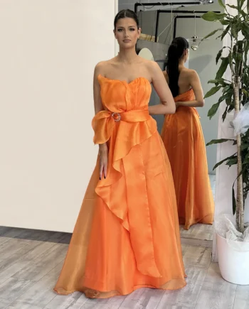 Sologioie - Abito arancione in organza