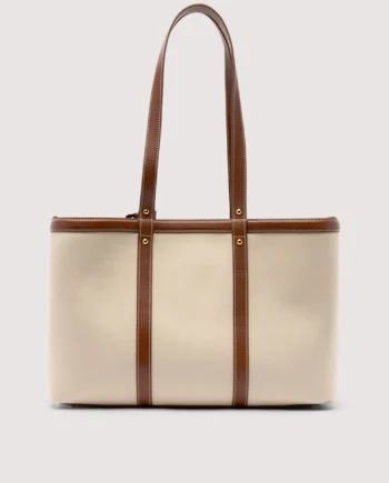 Trussardi - Elba canvas and leather shopper bag