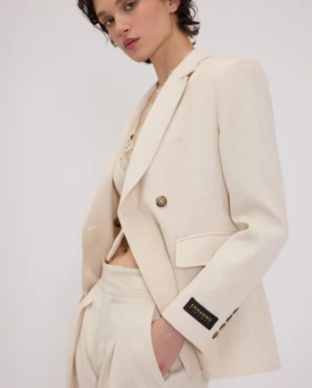 ERMANNO FIRENZE - BLAZER DOPPIOPETTO GESSATO CON PAILLETTES