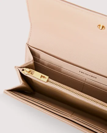 Trussardi - Portafoglio Cameo continental in pelle grana riso