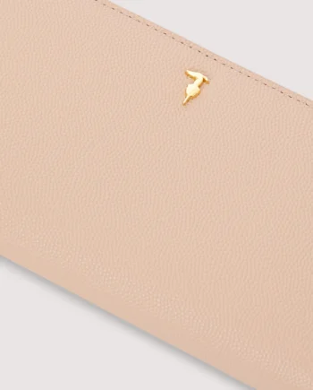 Trussardi - Portafoglio Cameo zip around in pelle grana riso