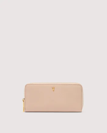 Trussardi - Portafoglio Cameo zip around in pelle grana riso