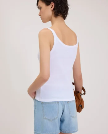 ERMANNO FIRENZE - CANOTTA IN JERSEY A COSTINE CON RICAMO CORNELY