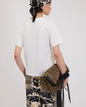 ERMANNO FIRENZE - T-SHIRT IN JERSEY CON STAMPA TROPICALE