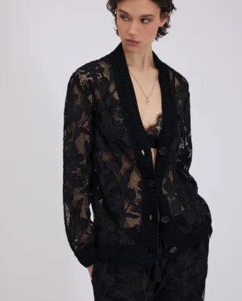 ERMANNO FIRENZE - CARDIGAN IN PIZZO MACRAMÉ