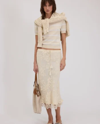 ERMANNO FIRENZE - GONNA MIDI IN RASO DEVORÉ FLOREALE